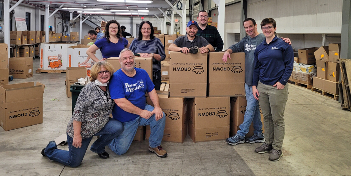 Volunteering at the food bank! 